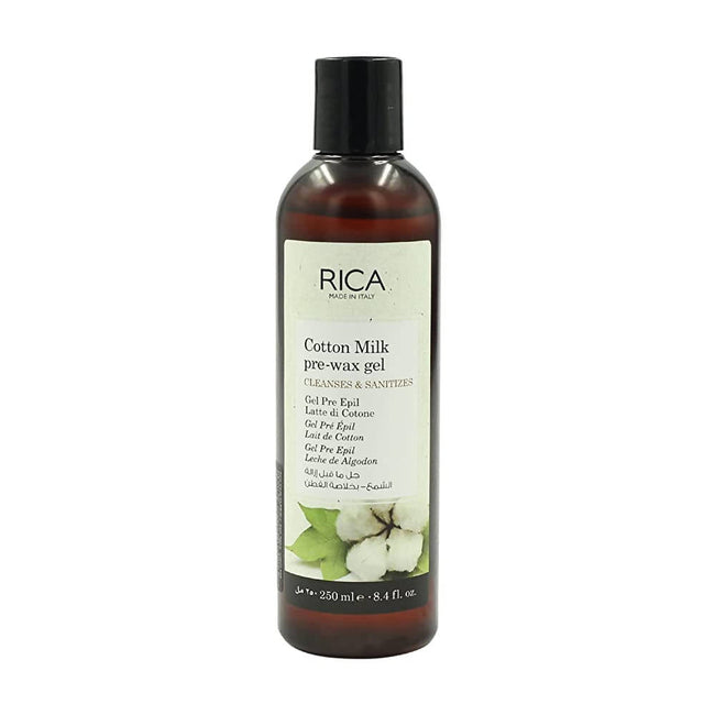 Rica Cotton Milk Pre-Wax Gel Cleansing Waxing Hair Cleaning with Naural Extracts for Hydration & Softening Skin Hover Image