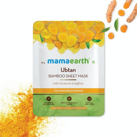 Mamaearth Ubtan Bamboo Sheet Mask with Turmeric & Saffron Hover Image