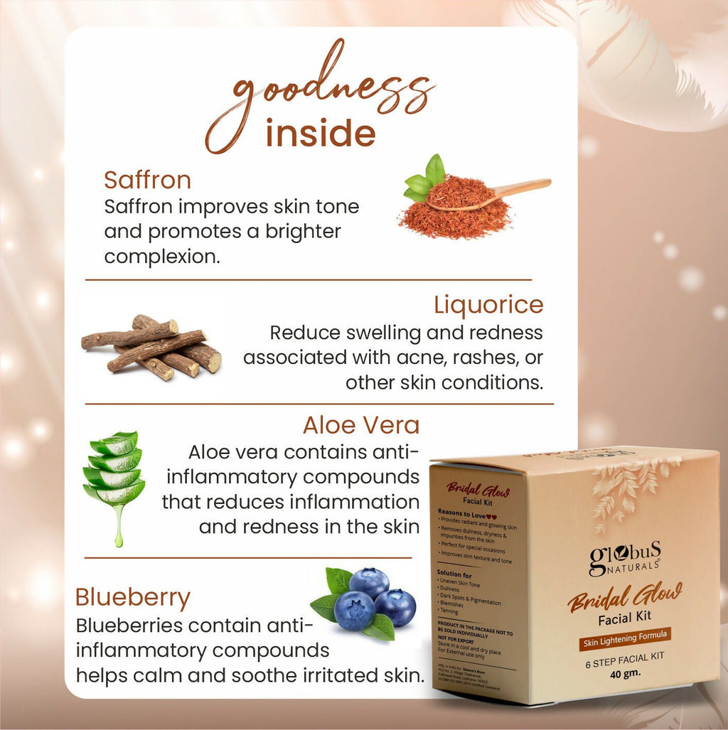 Globus Naturals Illuminating Bridal Glow 6 Step Facial Kit