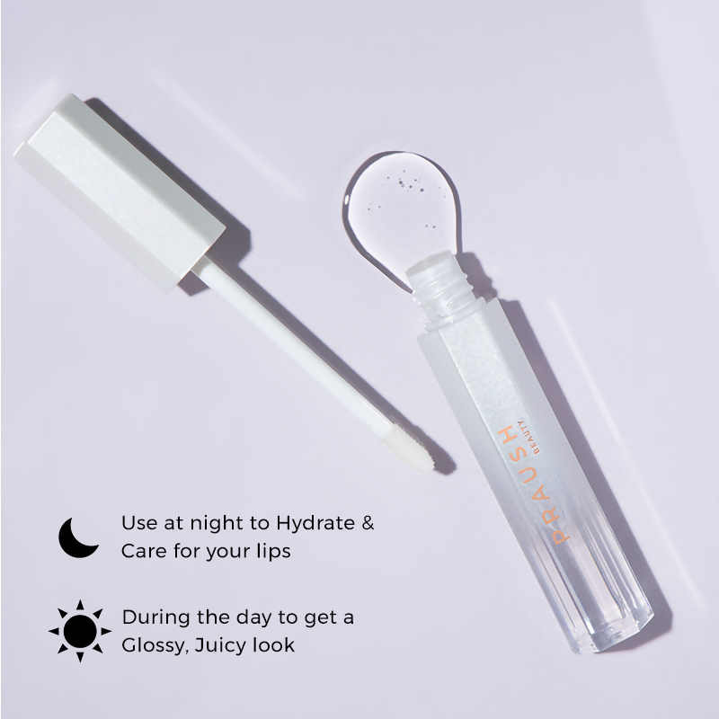 Praush Beauty Pout Cushion Luxe Lip Oil - Bubble Clear