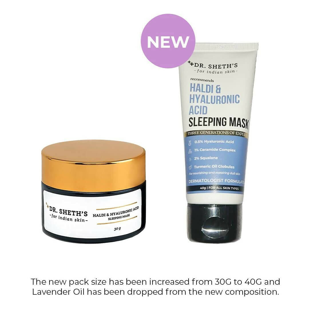 Dr. Sheth's Haldi & Hyaluronic Acid Sleeping Mask Cream For Even Tone, Acne, Dullness & Hydration, For All Skin Types - Limited Time Offer