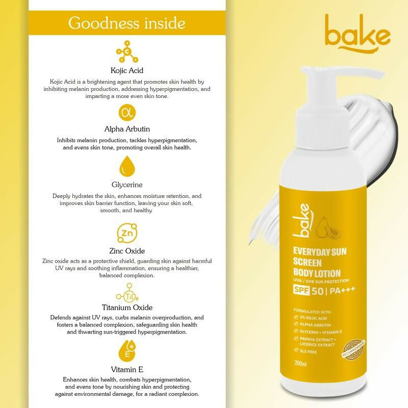 Bake Everyday Sunscreen Body Lotion SPF 50 PA+++