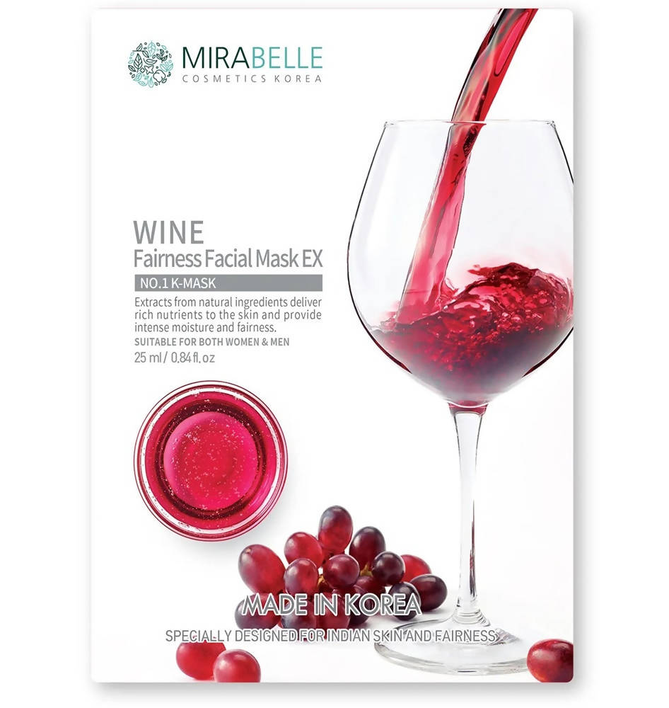 Mirabelle Korea Wine Fairness Facial Sheet Mask EX