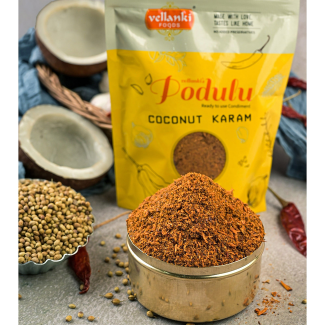 Vellanki Foods Kobbari Karam Podi (Coconut) Hover Image