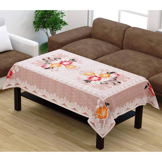 Yellow Weaves Cotton Floral Designer Rectangular Center 4 Seater Table Cover - Limited Time Offer Hover Image