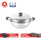 Cello Stainless Steel Induction Base Idli Cooker (Idly Maker) And Multi Kadhai With 6 Plates
