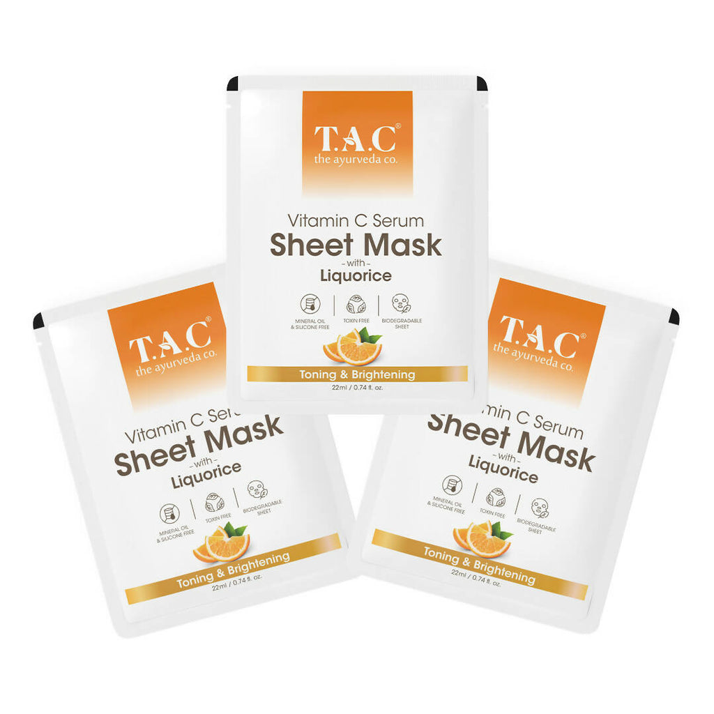 TAC - The Ayurveda Co. Vitamin C Serum Sheet Mask | Natural Skin Brightness