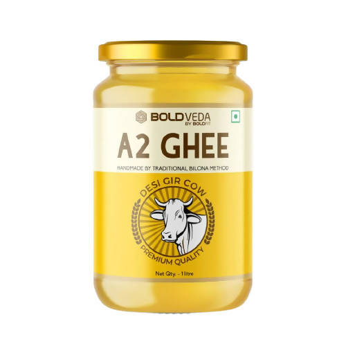 Boldfit Boldveda A2 Bilona Cow Ghee | Traditional Curd Churned | 100% Gir Cow Ghee