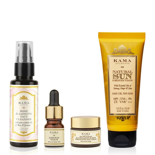 Kama Ayurveda Daily Essentials CSMS (Cleanser, Serum, Moisturizer, Sunscreen) Combo Hover Image