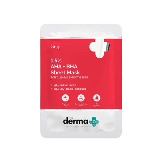 The Derma Co 1.5% AHA + BHA Sheet Mask Hover Image