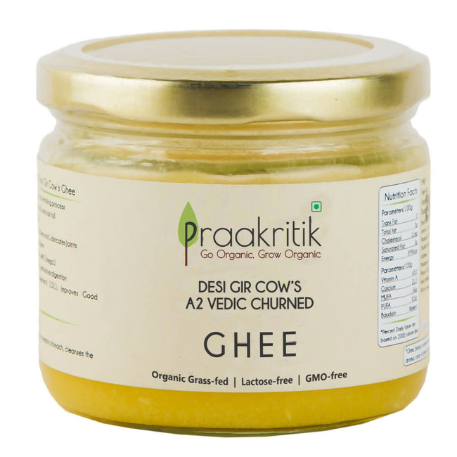 Praakritik Natural Desi Gir Cow A2 Ghee | Organic Grassfed - Vegetarian GMO Free Lactose Free - Cow Ghee Hover Image