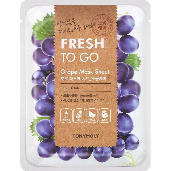 Tonymoly Fresh To Go Grape Mask Sheet Pore Care - Korean Skincare Hover Image