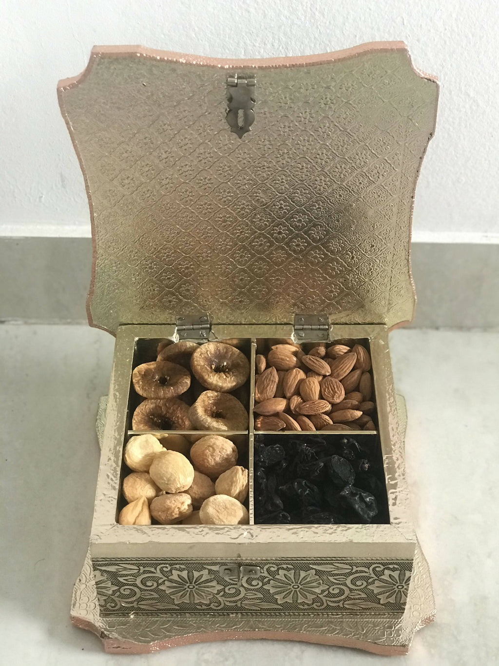 SK Mithaii | Assorted Meenakari Design Dry Fruit Box | Almonds | Apricots | Figs | Black Resins