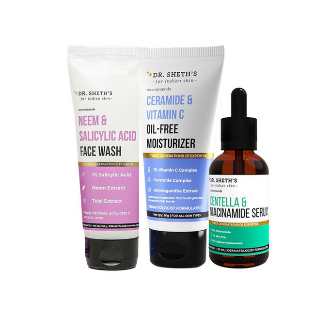 Dr. Sheth's CSM (Cleanser, Serum, Moisturizer) Bestseller Combo Hover Image