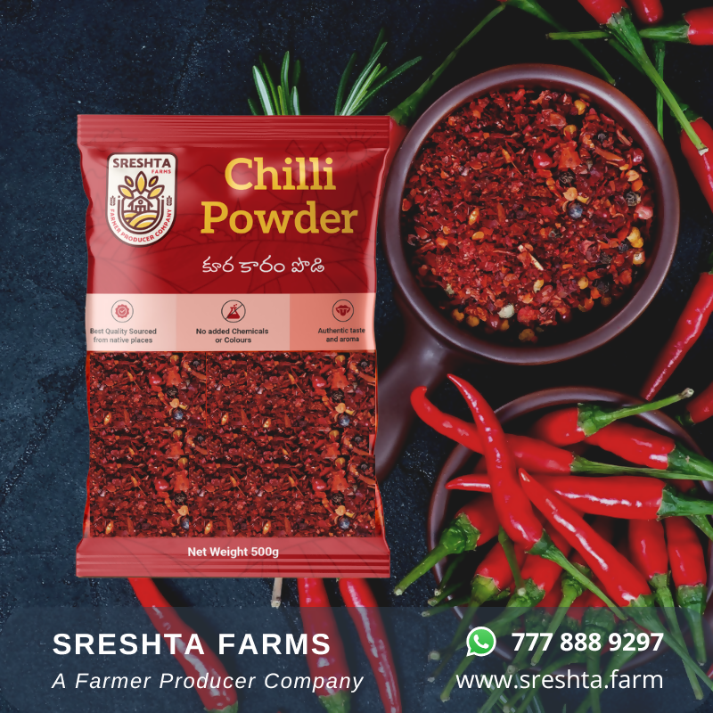 Sreshta Farms Natural Masala Chilli Powder (Kura Karam)