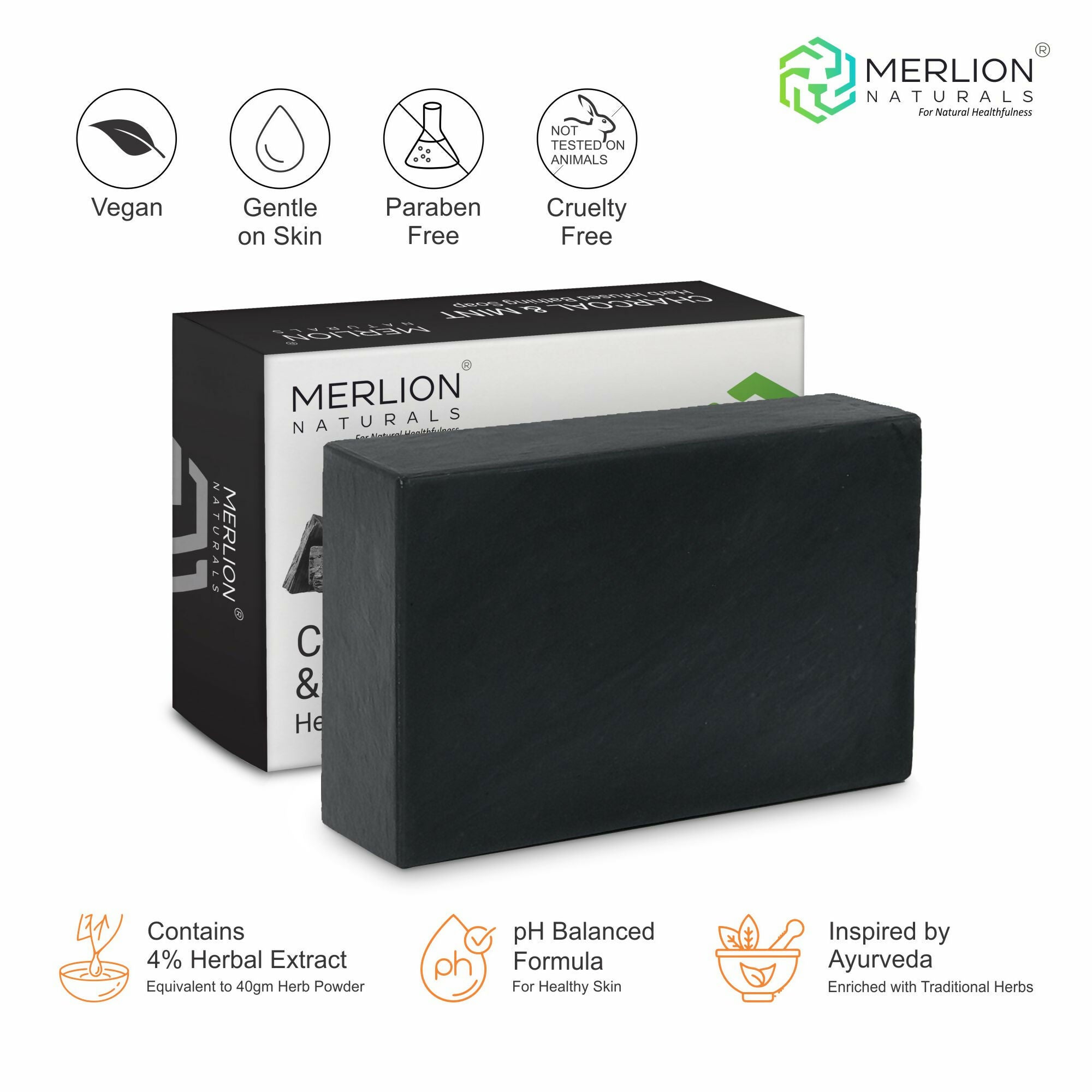 Merlion Naturals Charcoal & Mint Glycerine Soap