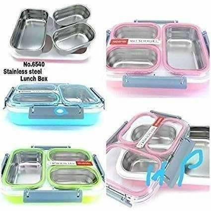 Leak Proof Grid BPA Free 3 Compartments Lunch Box Main Image