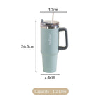 Nestasia Tumbler with Handle Straw & Lid - 1.2L (Green)
