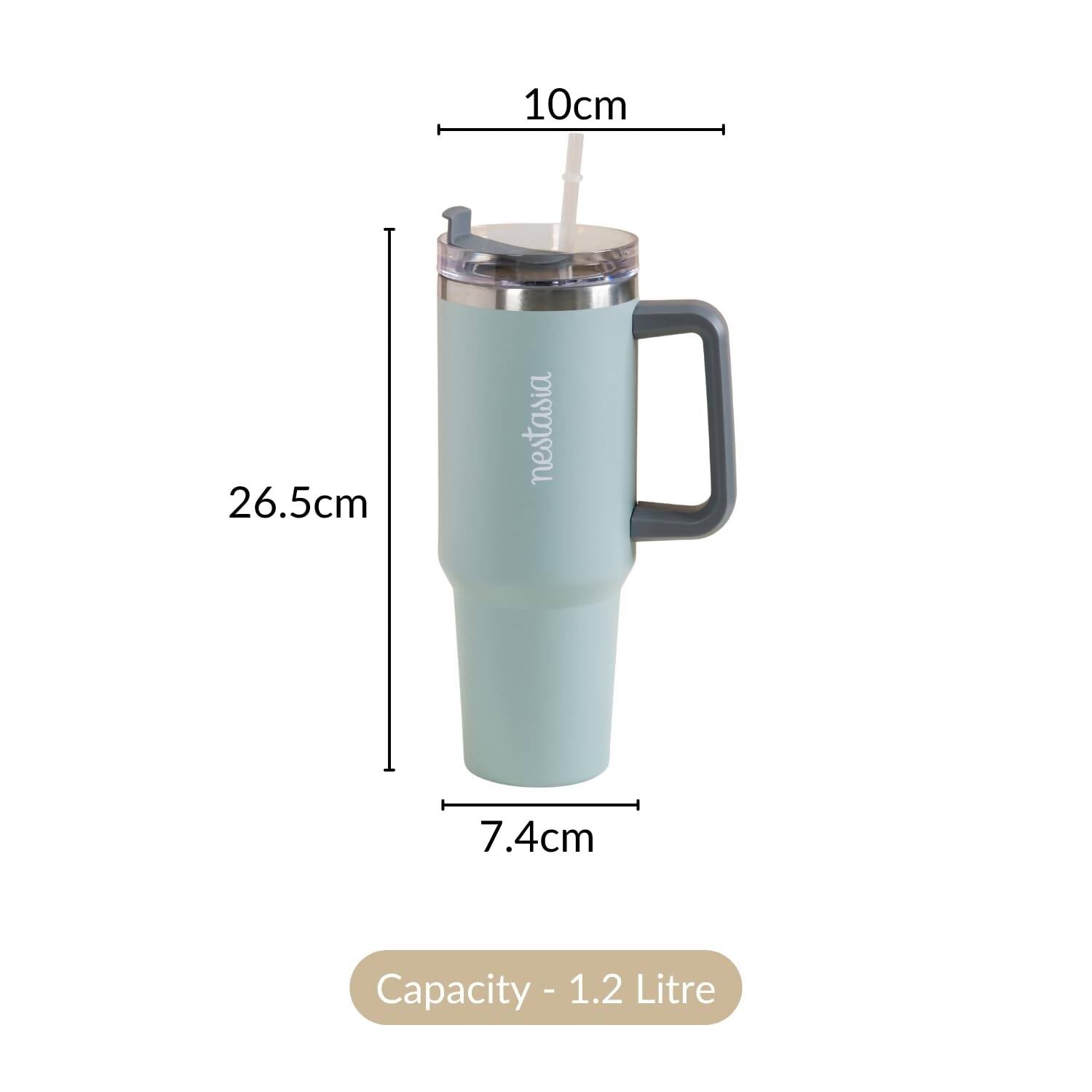 Nestasia Tumbler with Handle Straw & Lid - 1.2L (Green)