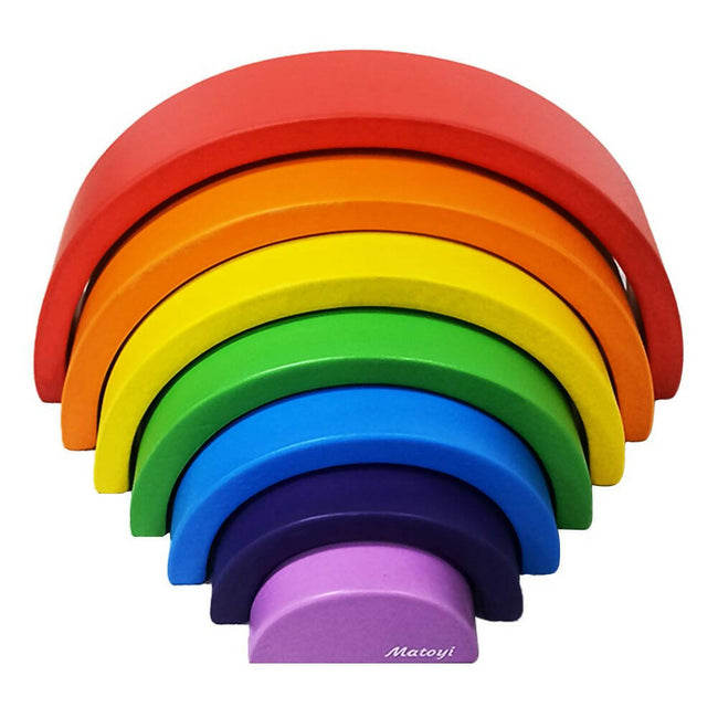 Matoyi Wooden Rainbow Stacker ? 7 Piece Colorful Stacker Hover Image