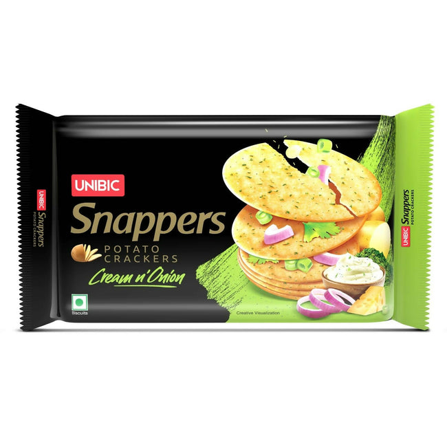 Unibic Foods Snappers Potato Crackers - Cream & Onion Hover Image