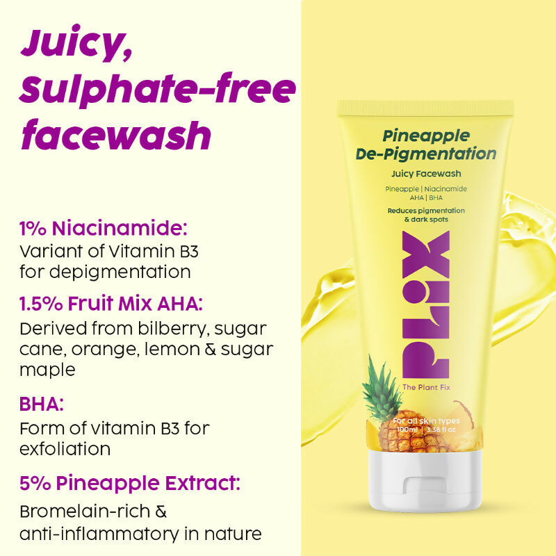 PLIX The Plant Pineapple De-Pigmentation Regime with Juicy Facewash & Serum