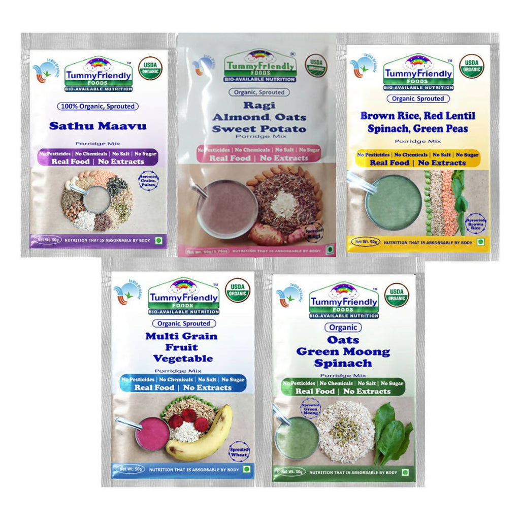 TummyFriendly Foods Organic Stage3 Sprouted Porridge Mixes Trial Packs Combo