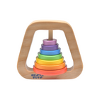 Nesta Toys Wooden Rainbow Rattle for Babies, Montessori Wooden Toy