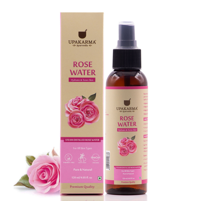 Upakarma Ayurveda Premium Pure And Natural Rose Water Hover Image