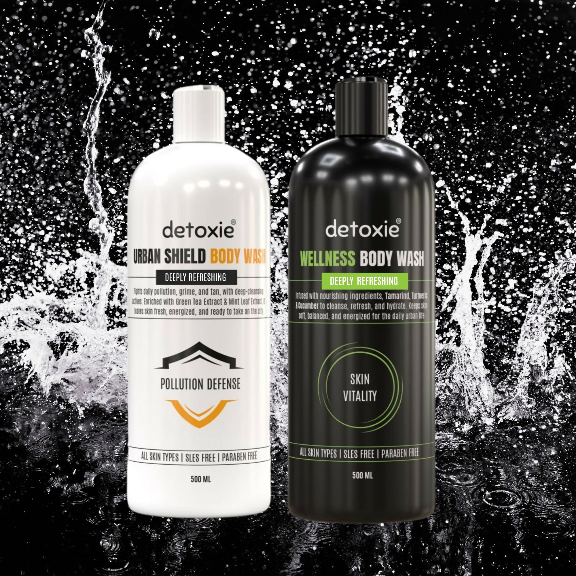 Detoxie Body Wash with Loofah - Urban Shield & Wellness