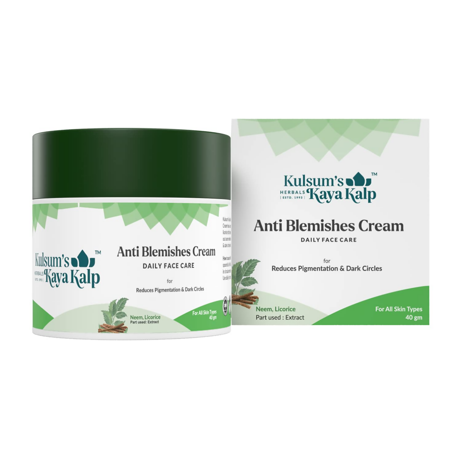 Kulsum's Kaya Kalp Anti-Blemishes Cream Daily Face Care For Reduced Pigmentation & Dark Circles