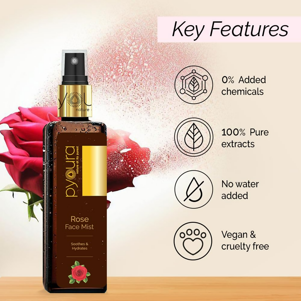 Pyoura 100% Organic Rose Water Face Toner Mist