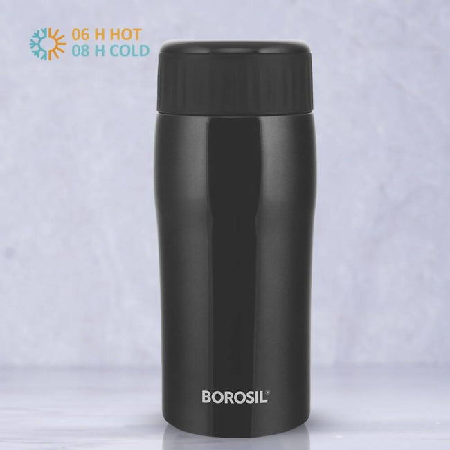 Borosil Cosmic Insulated Water Bottle Tumbler - 320ml (Black) Main Image