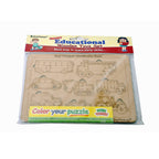 Kraftsman Road Transport Vehicles Identification Puzzle Board With Color Kit Included
