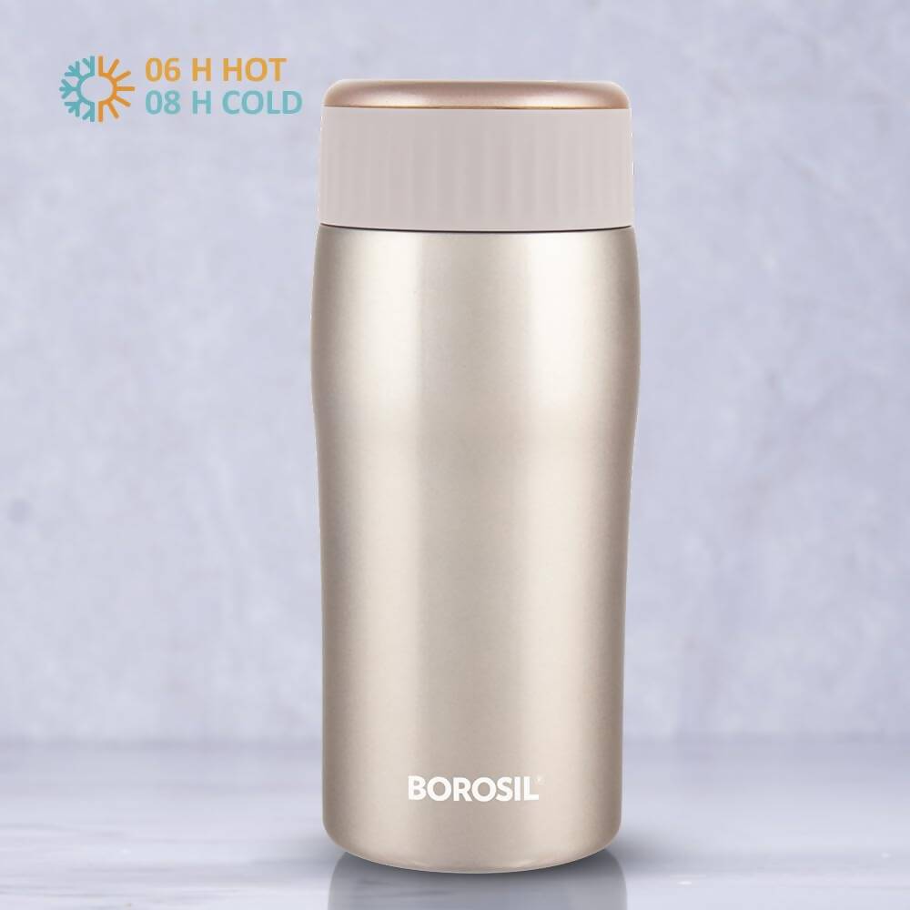 Borosil Cosmic Insulated Water Bottle Tumbler - 320ml (Gold)