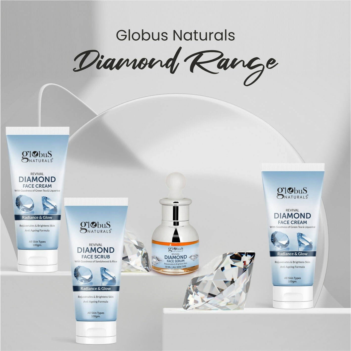 Globus Naturals Revival Diamond Face Pack, Natural & Ayurvedic Formula