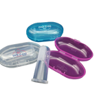 Safe-O-Kid Silicone Baby Finger, Infant Training Soft Teeth Brush, Oral Cleaning Massager For Babies- 1 Blue, 1 Pink & 1 Transparent