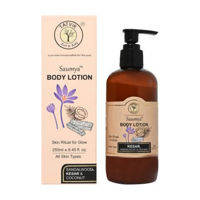 Tatvik Ayurveda Saumya Body Lotion (Sandalwood, Kesar & Coconut) Hover Image