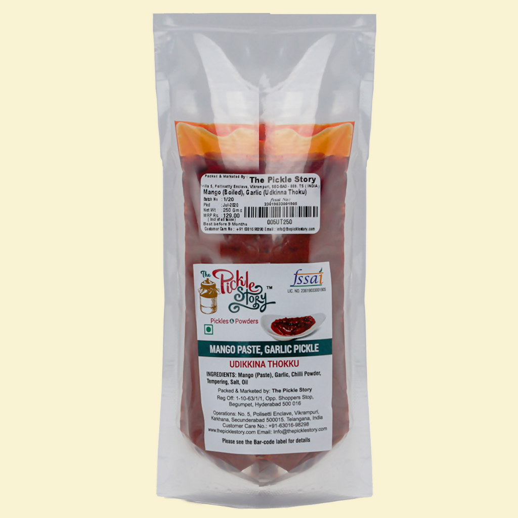 The Pickle Story Mashed Mango with Garlic Pickle – Udikkina Thokku