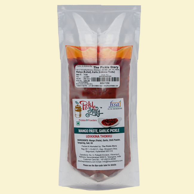 The Pickle Story Mashed Mango with Garlic Pickle – Udikkina Thokku Main Image