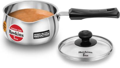 Hawkins Stainless Steel Tea Pan 15.1 cm Diameter with Glass Lid 1 L (SST10G)