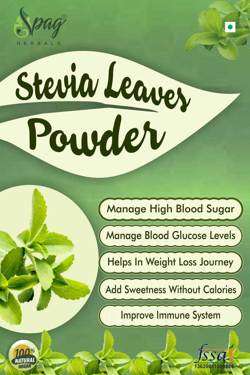 Spag Herbals Stevia Dry Leaves