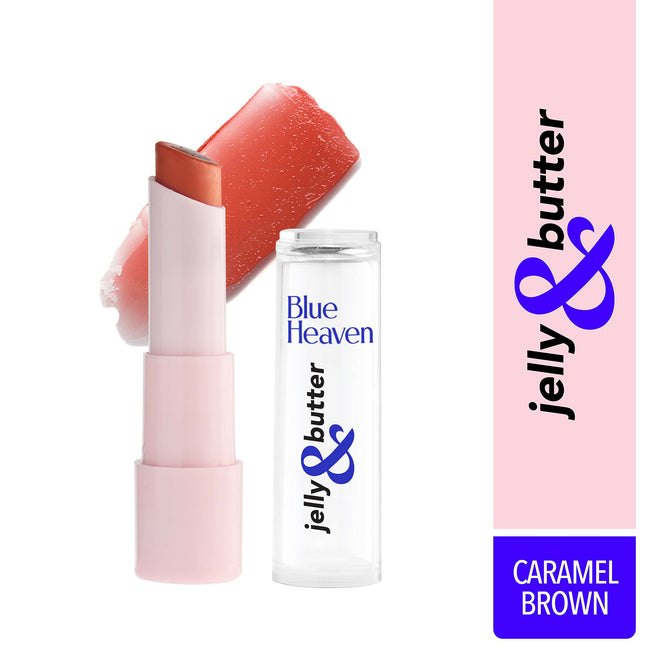 Blue Heaven Jelly & Butter Lip Balm - Caramel Brown, infused with Shea Butter & Vitamin E, Fades Pigmentation Main Image