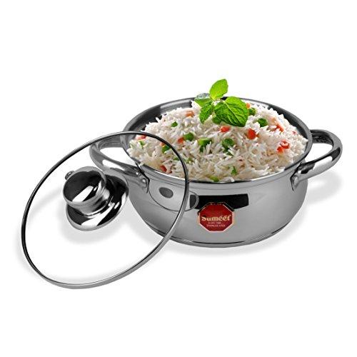 Stainless Steel Friendly Belly Shape Cook Bottom with Glass Lid Hover Image