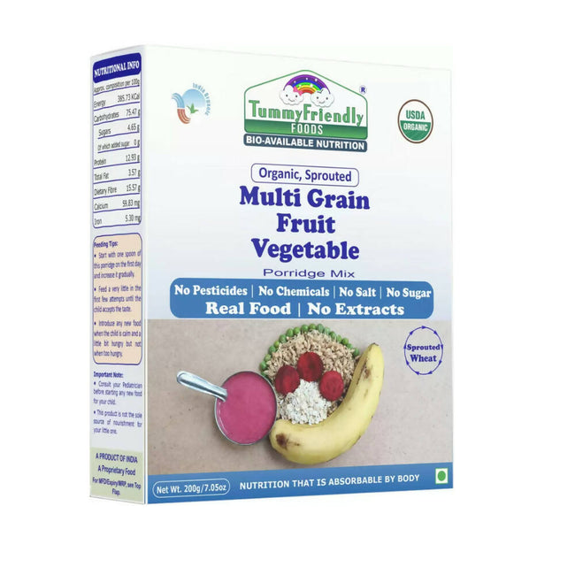 TummyFriendly Foods Organic Multi-Grain, and Sprouted Ragi, Oats, Red Lentil, Banana Porridge Mixes Combo Main Image