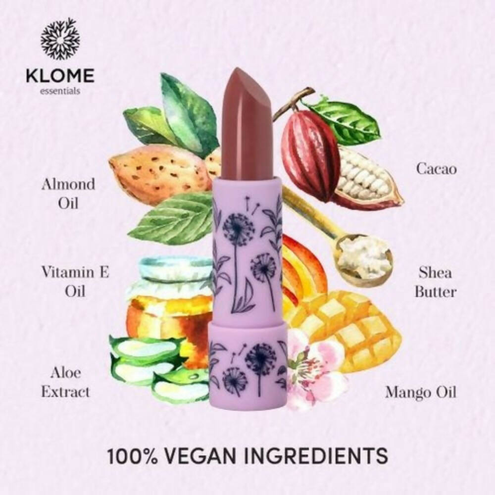 Klome Essentials Vegan Matte Lipstick-Moon Rise ( Nude Wine )