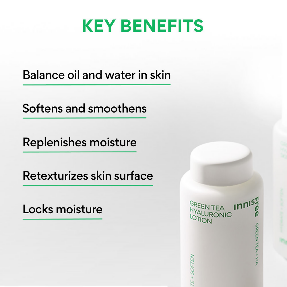 Innisfree Green Tea Hyaluronic Lotion For Refreshing & Dewy Finish