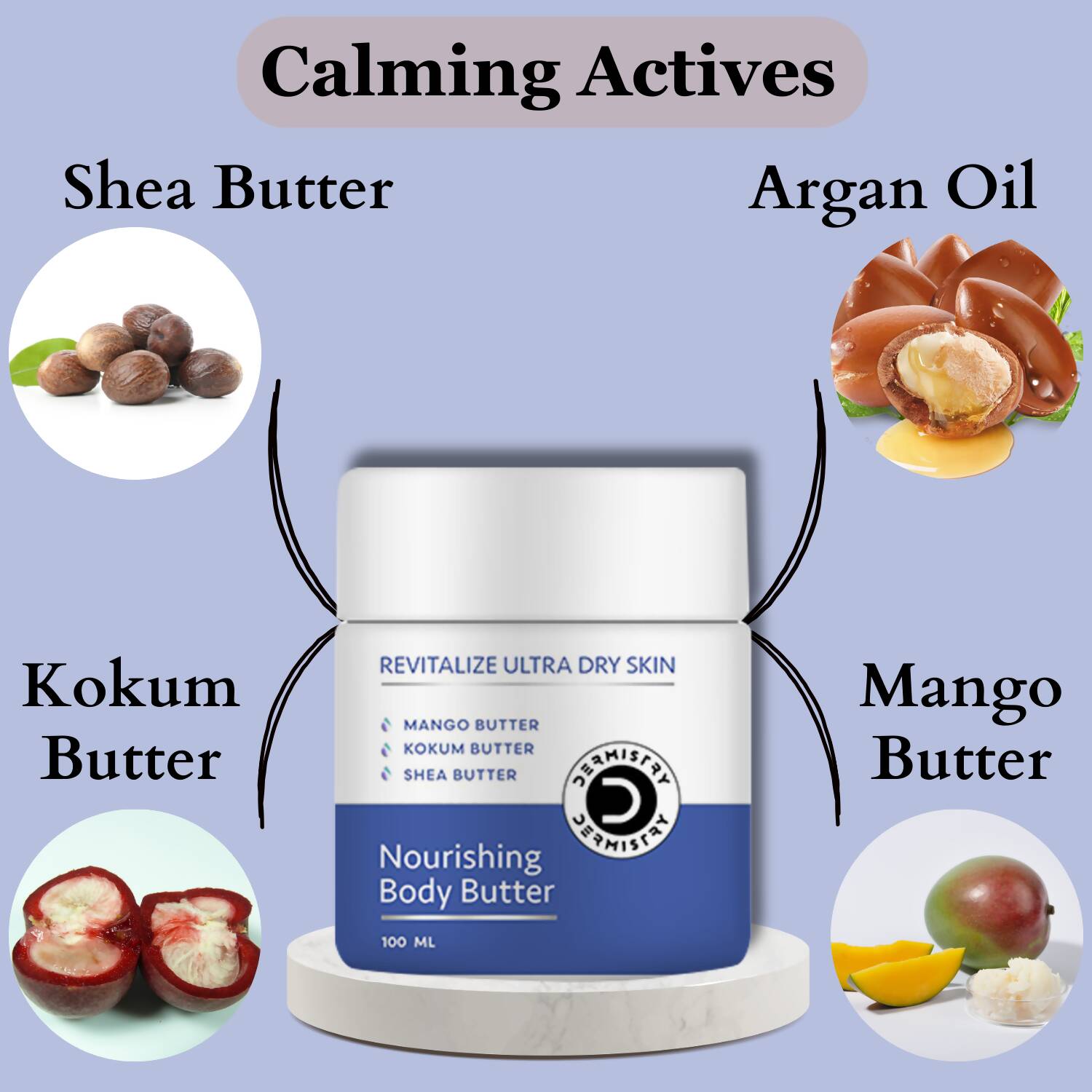Dermistry Sensitive & Dry Skin Nourishing Body Butter & Calming Soothening Face Cream