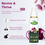 VI-JOHN Prakritik Red Onion & Castor Oil Hair serum, Reduces Hair Loss, 100% Natural Bio Actives Hair Oil
