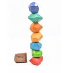 Nesta Toys Wooden Balancing Stones, Rainbow Stacking Toy for Kids, Montessori Toy (8 Pcs)